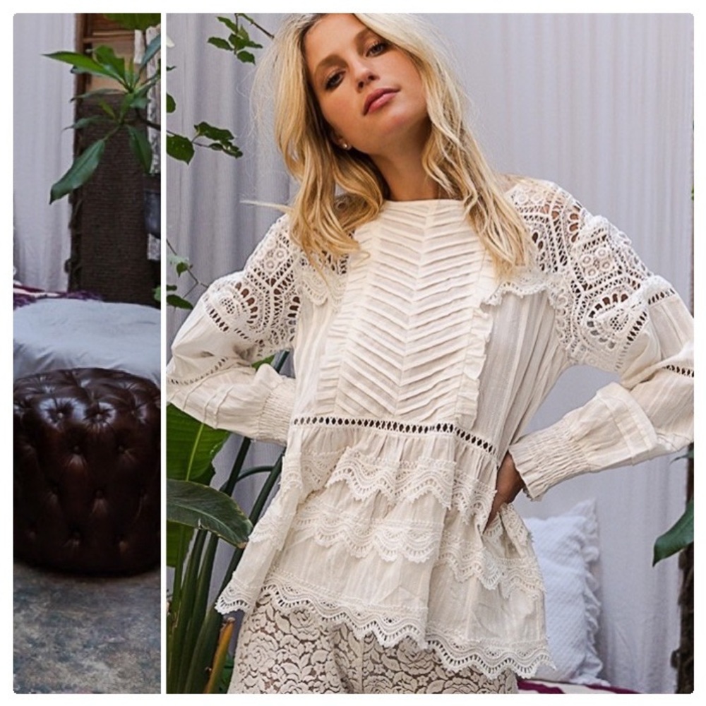 POL Feeling Romantic Woven Peplum Top - Picture 10 of 14